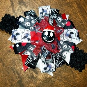 Handmade Santa Jack hairbow